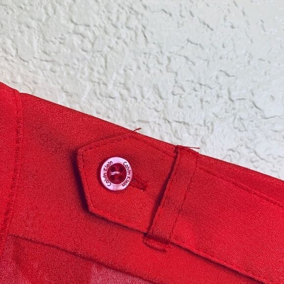 Calvin Klein Red and Black top  Ombre long sleeve blouse size S front pockets - Picture 6 of 11